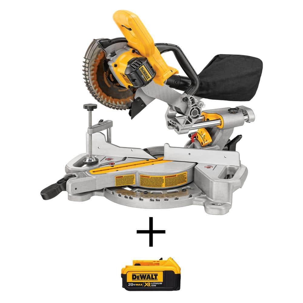 DEWALT 20V MAX Cordless 7-1/4 in. Sliding Miter Saw and (1) 20V MAX XR Premium Lithium-Ion 4.0Ah Battery