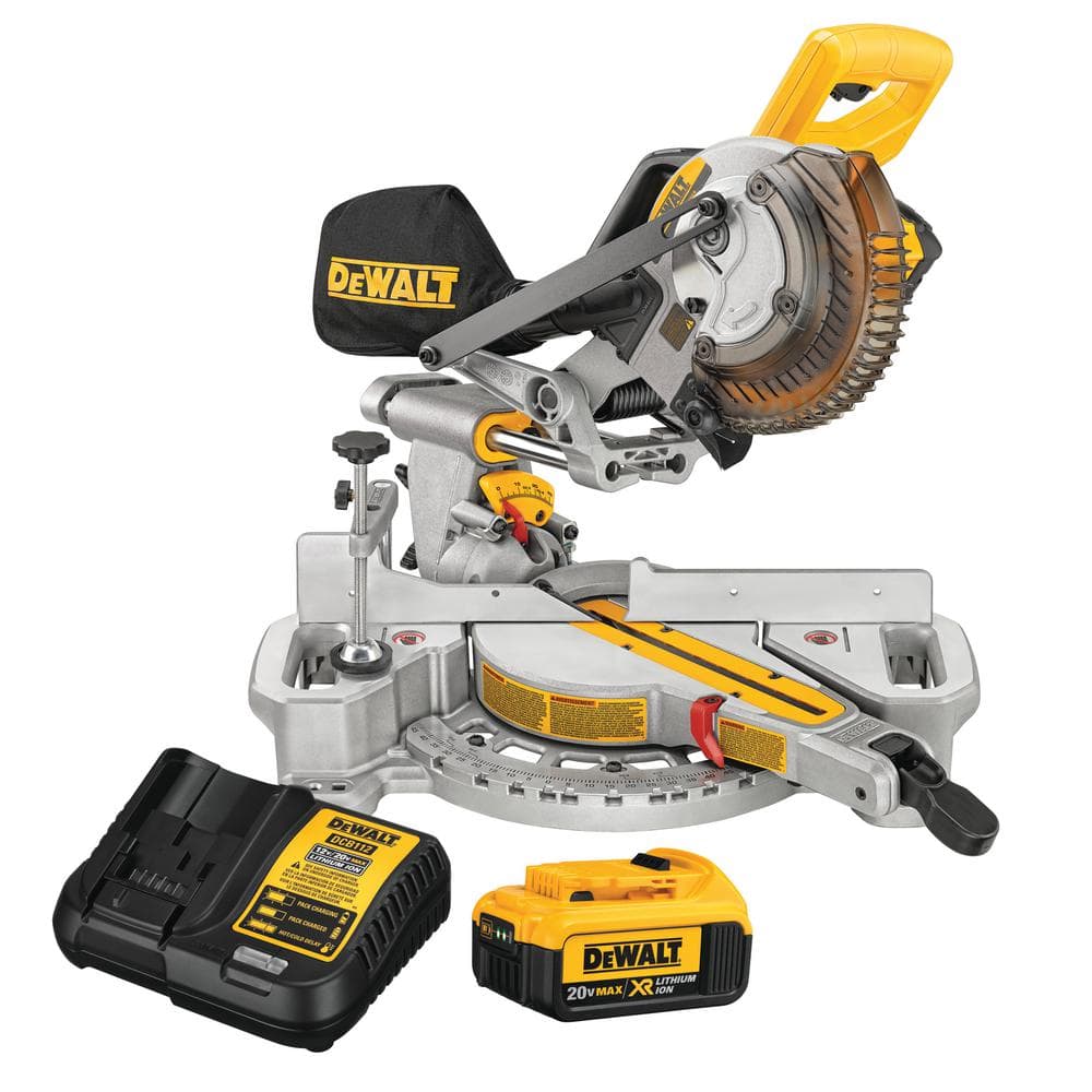 DEWALT 20V MAX Cordless 7-1/4 in. Sliding Miter Saw with (1) 20V Battery 4.0Ah