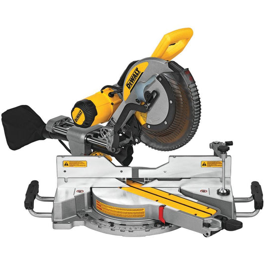 DEWALT 15 Amp Corded 12 in. Double Bevel Sliding Compound Miter Saw, Blade Wrench and Material Clamp