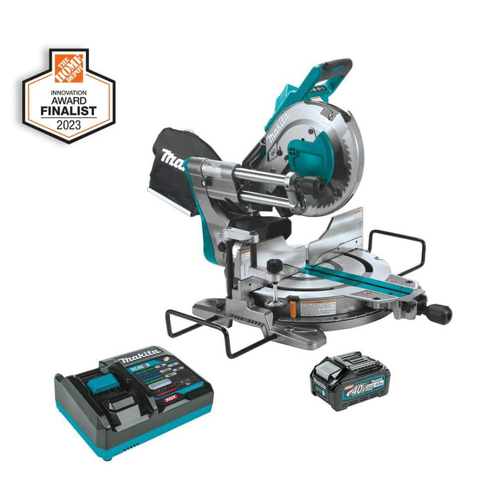 Makita 40V max XGT Brushless Cordless 10 in. Dual-Bevel Sliding Compound Miter Saw Kit, AWS Capable (4.0Ah)