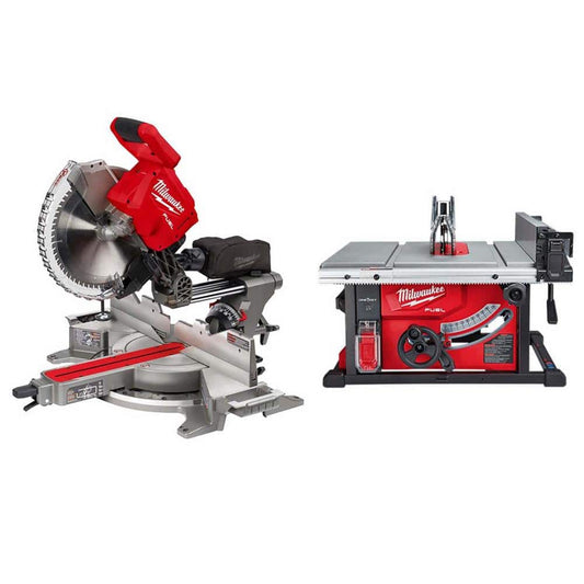 Milwaukee M18 FUEL 18V Lithium-Ion Brushless 12 in. Cordless Dual Bevel Sliding Compound Miter Saw with 8-1/4 in. Table Saw