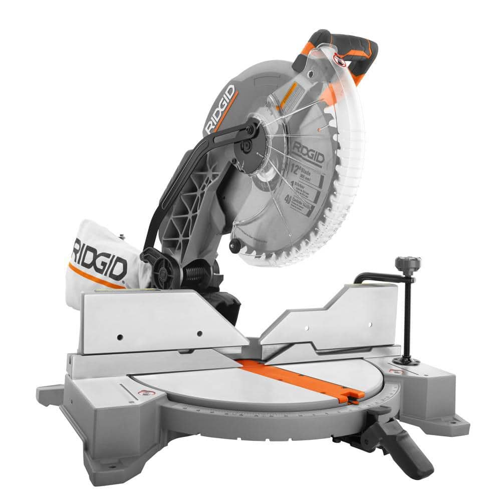 RIDGID 15 Amp Corded 12 in. Dual Bevel Miter Saw with LED Cutline Indicator