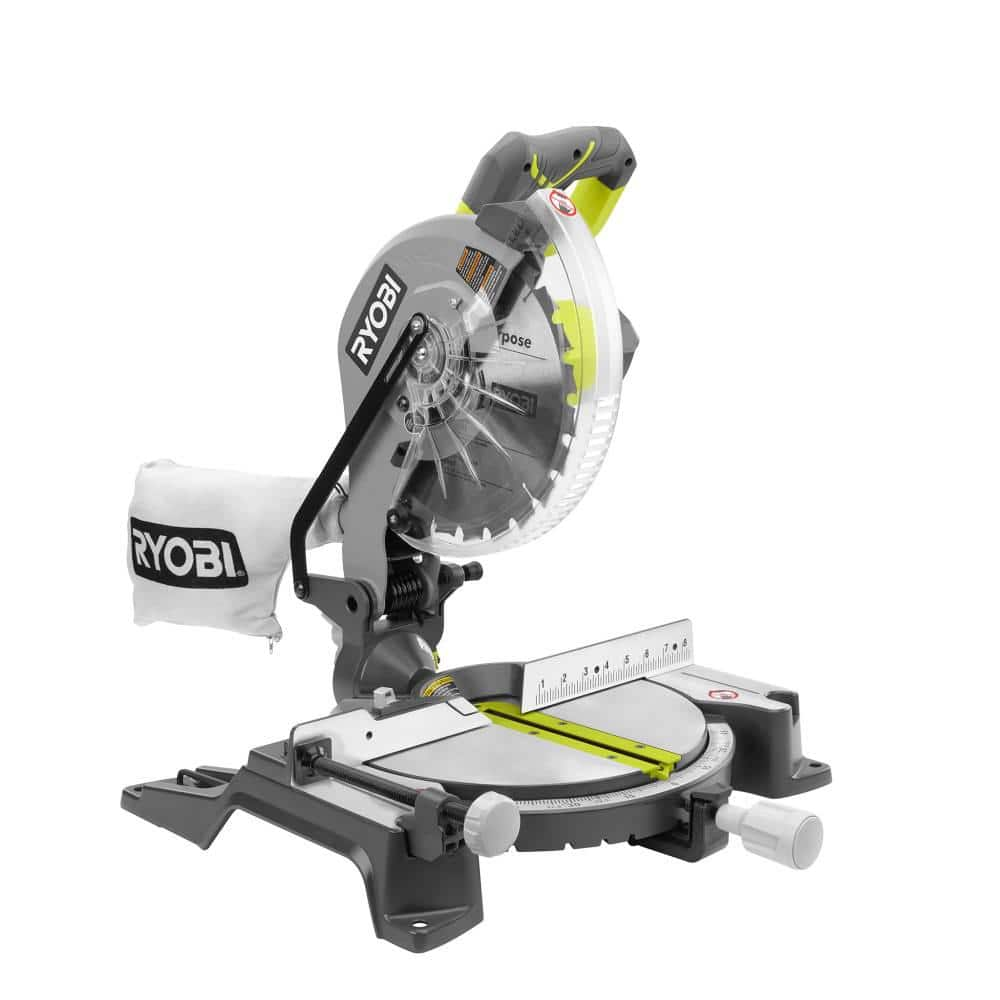 RYOBI 14 Amp Corded 10 in. Compound Miter Saw with LED Cutline Indicator